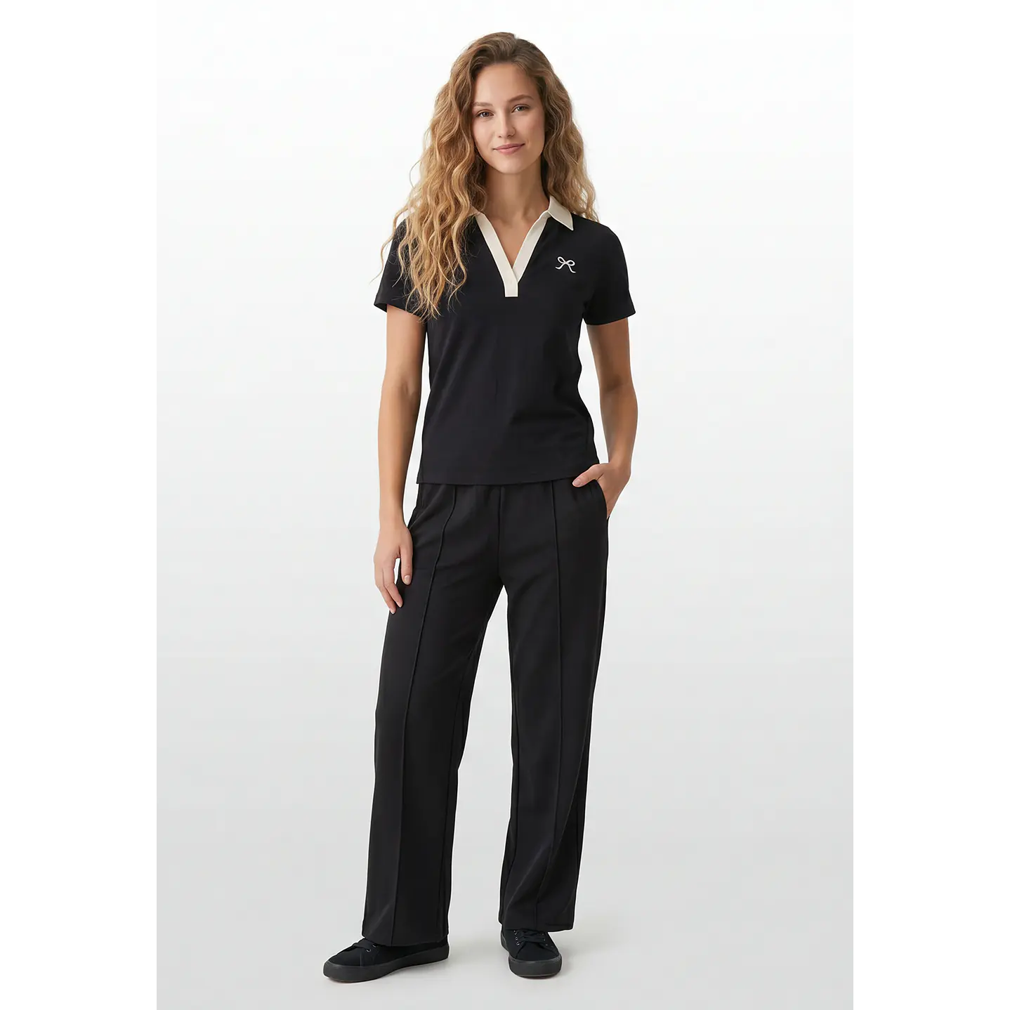 Polera Polo Mujer Negro 2