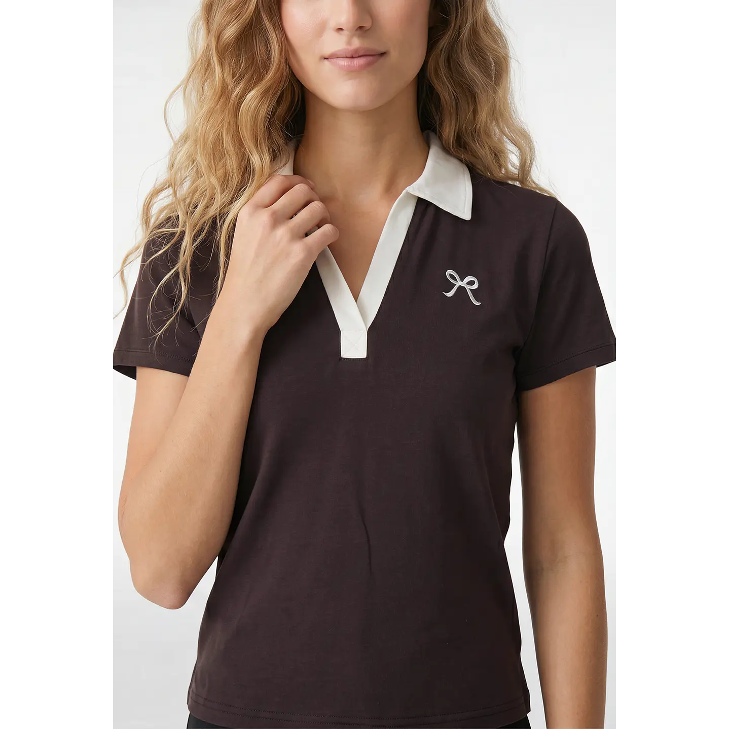 Polera Polo Mujer Café 4