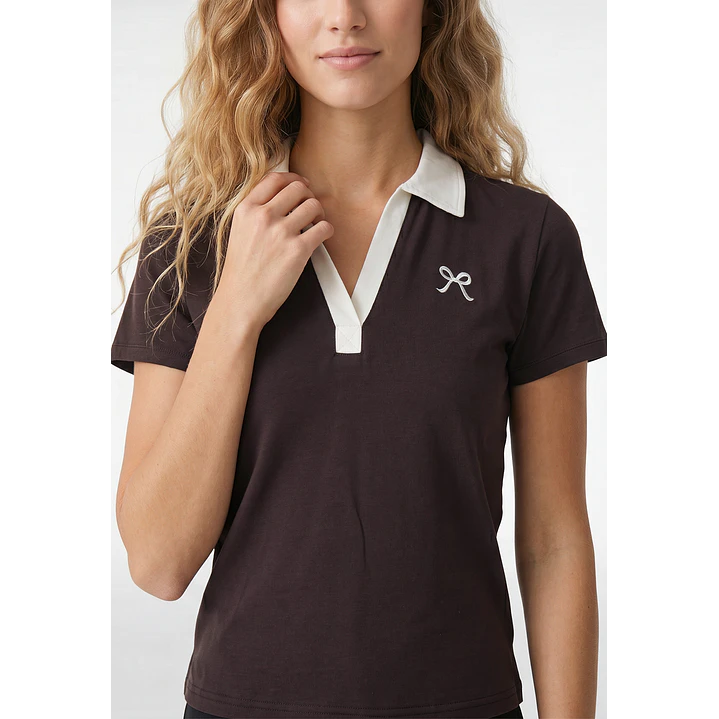 Polera Polo Mujer Café 2