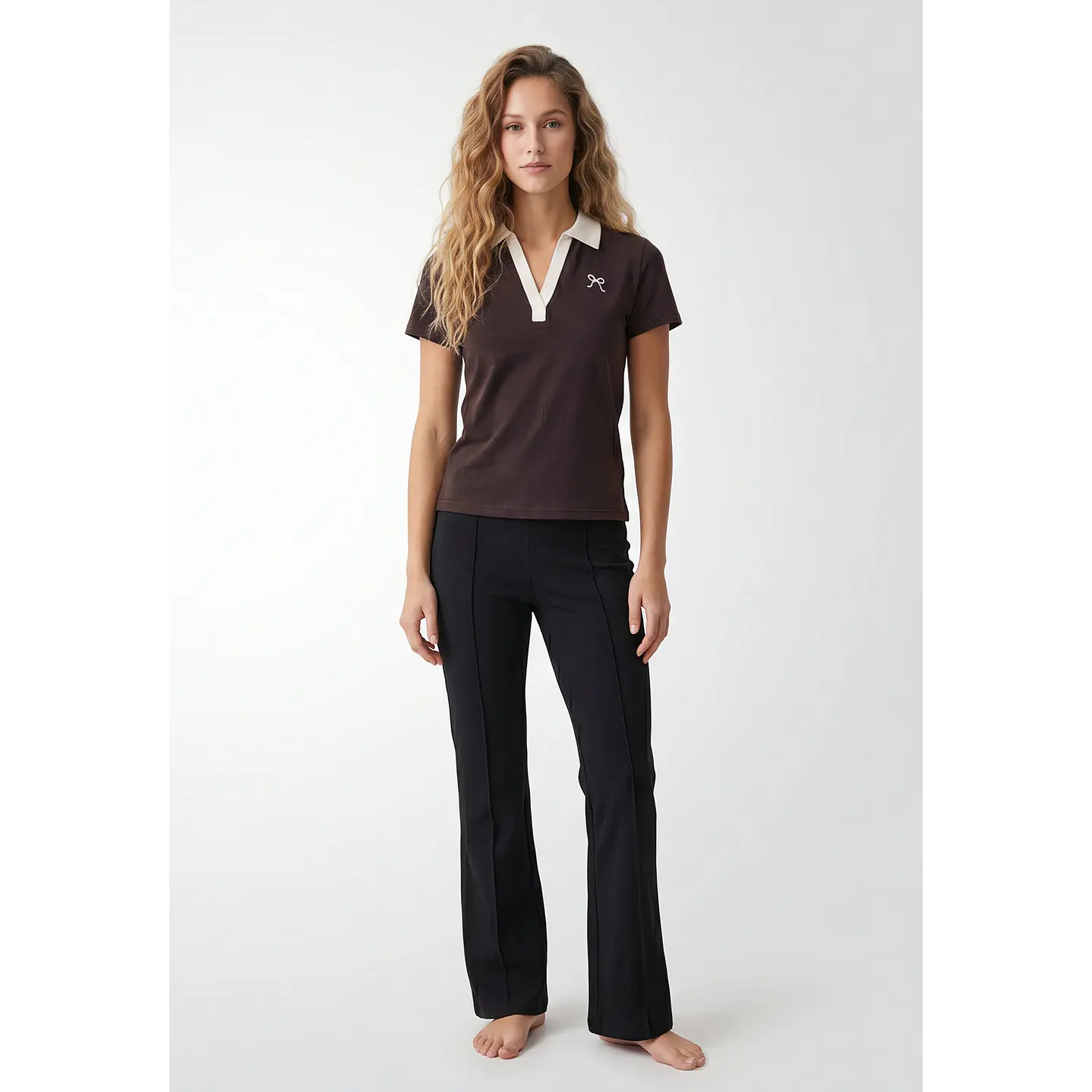 Polera Polo Mujer Café 2