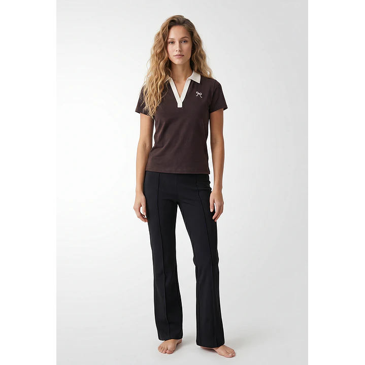 Polera Polo Mujer Café 4