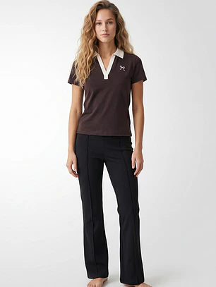 Polera Polo Mujer Café