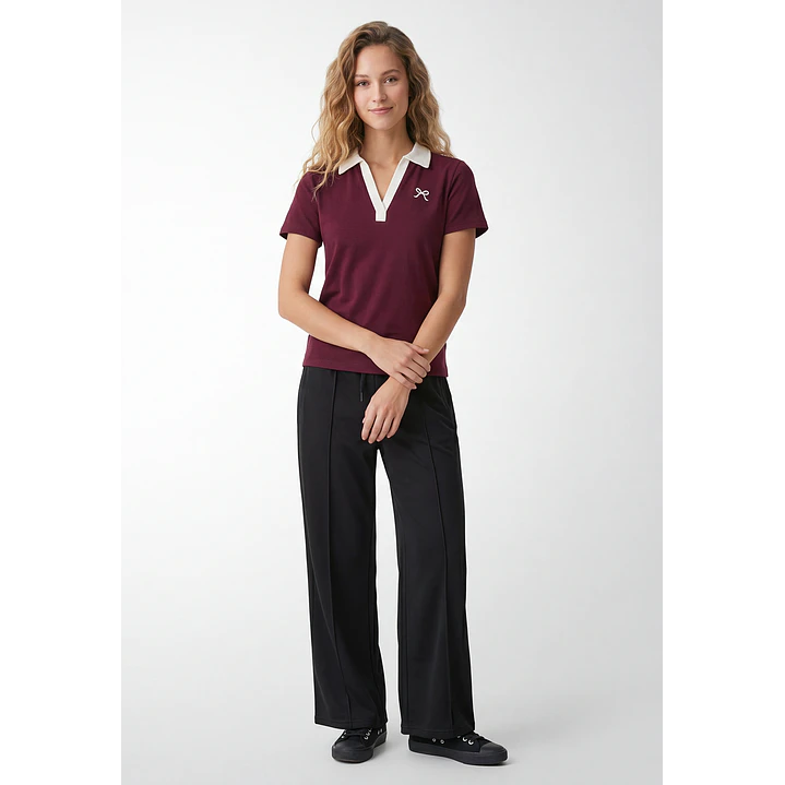 Polera Polo Mujer Burdeo 4