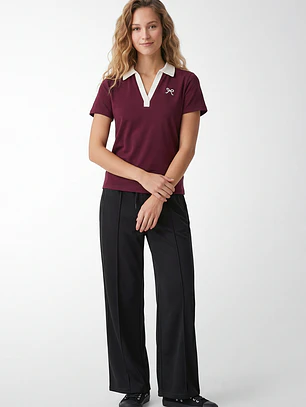 Polera Polo Mujer Burdeo