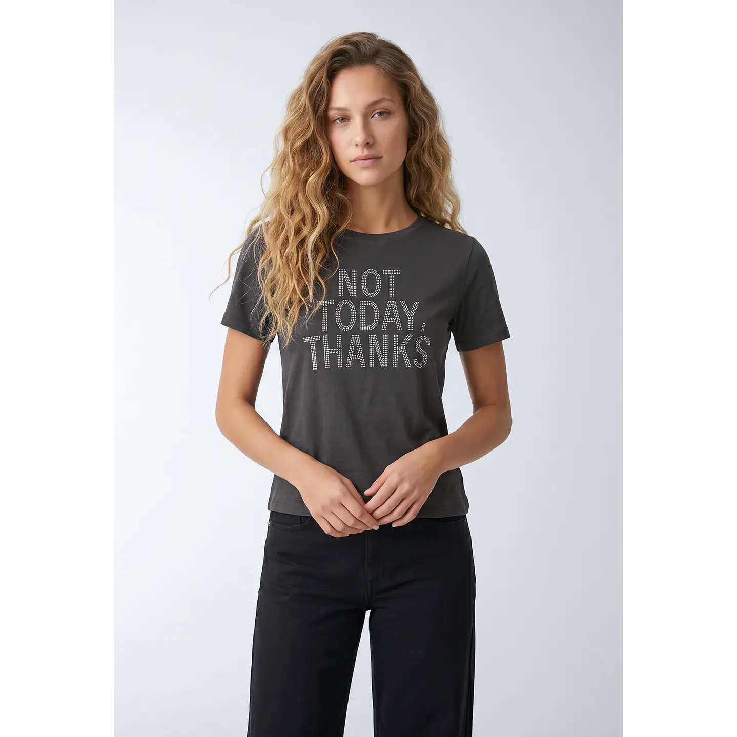 Polera Strass Mujer Gris 1