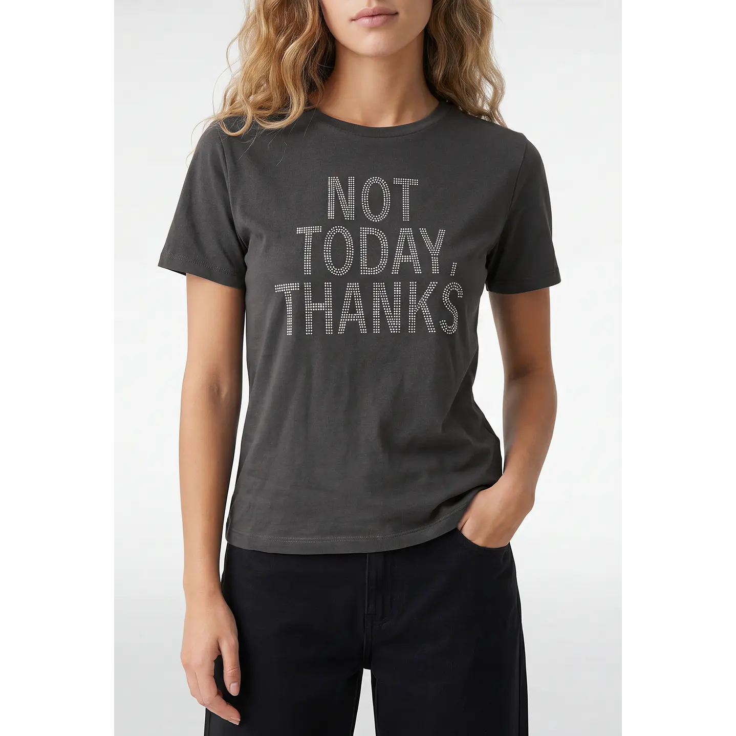Polera Strass Mujer Gris 2