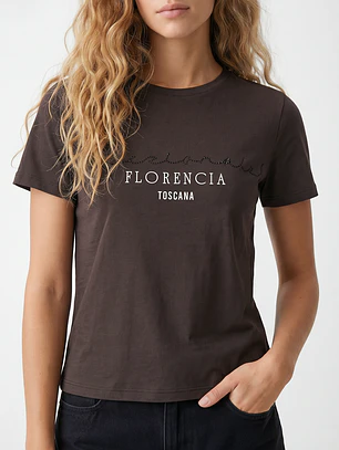 Polera Strass Mujer Café