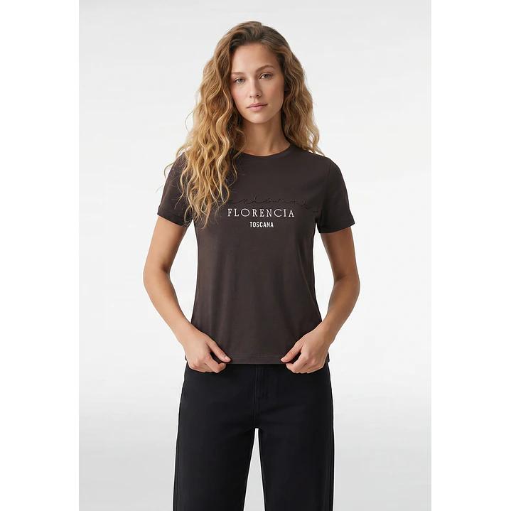 Polera Strass Mujer Café 1