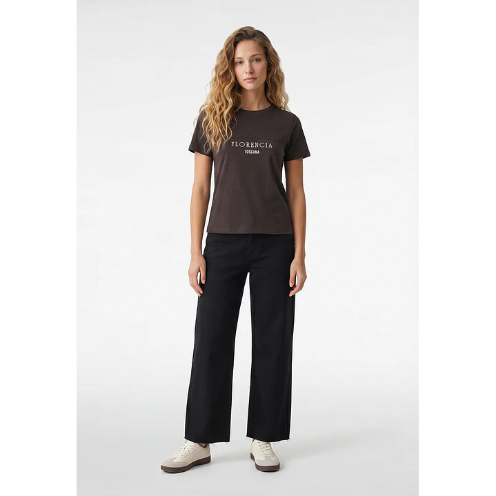 Polera Strass Mujer Café 4