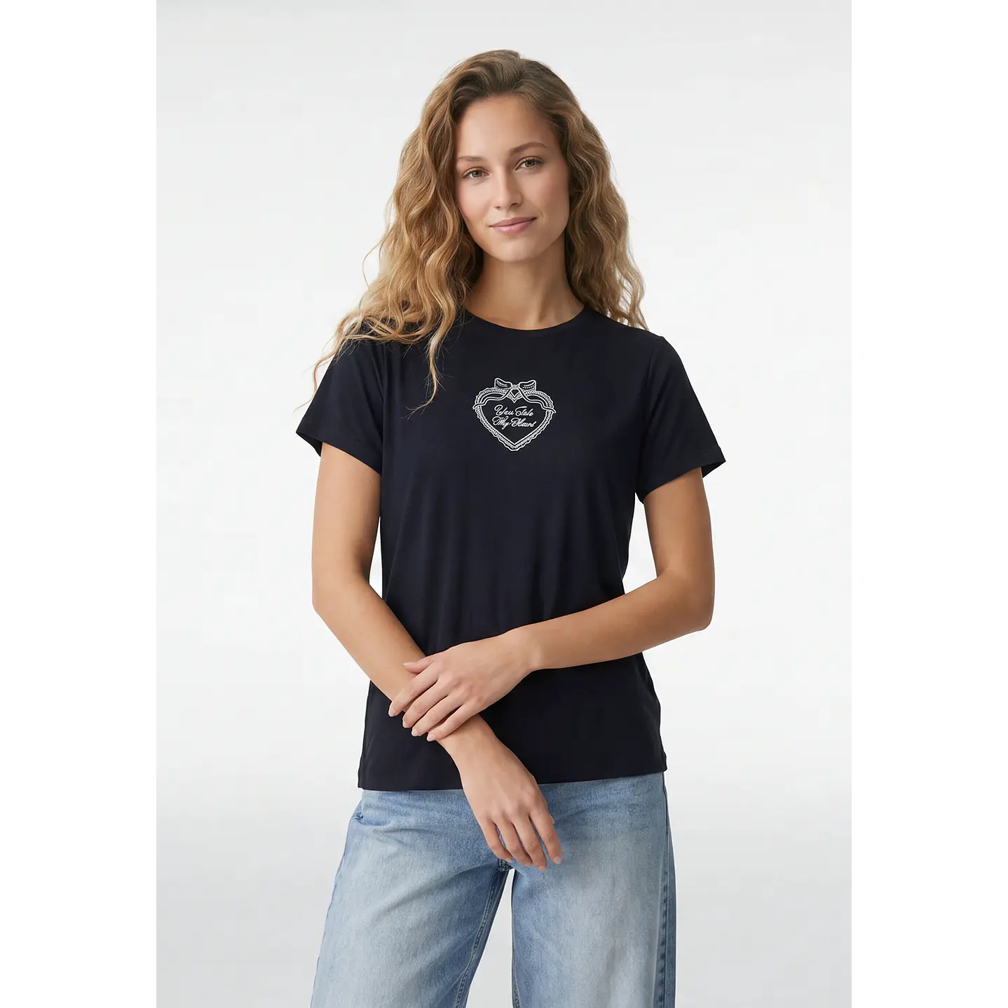 Polera Heart Mujer Negro 1