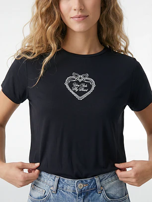 Polera Est Varios Mujer Negro