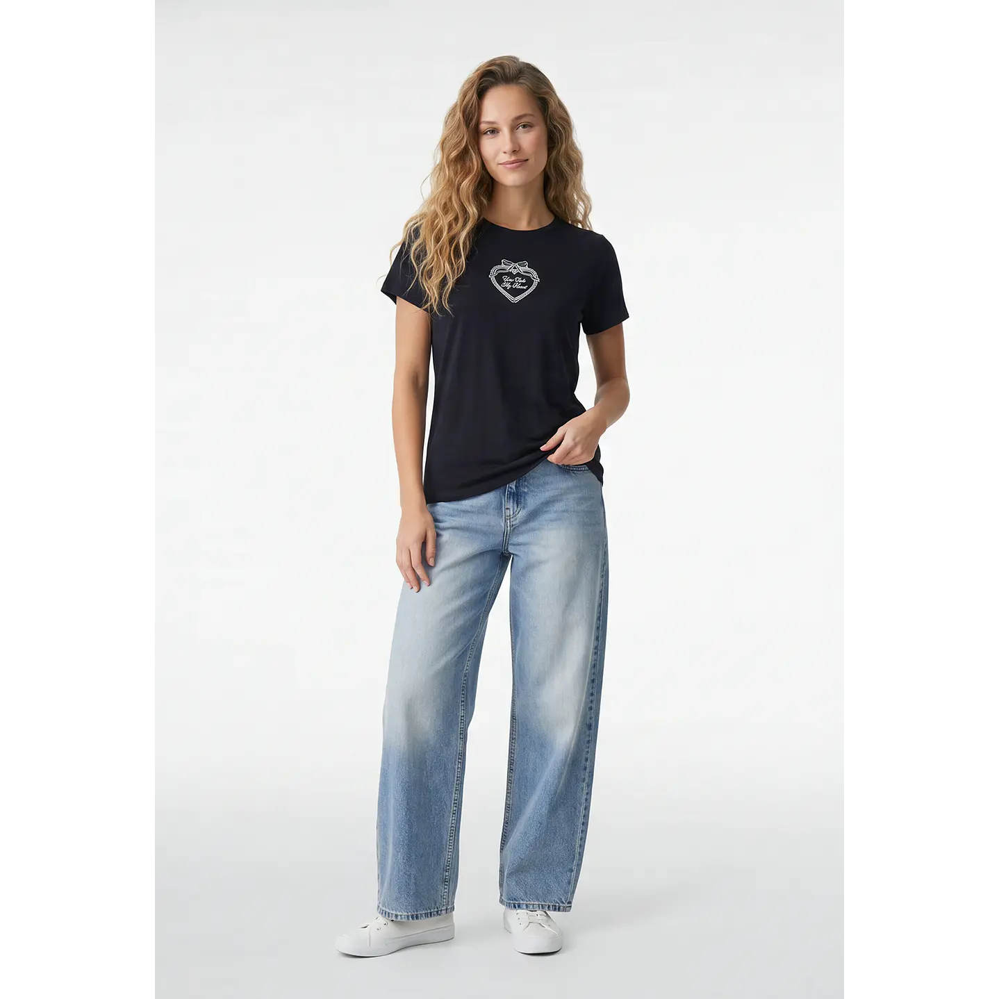 Polera Heart Mujer Negro 4
