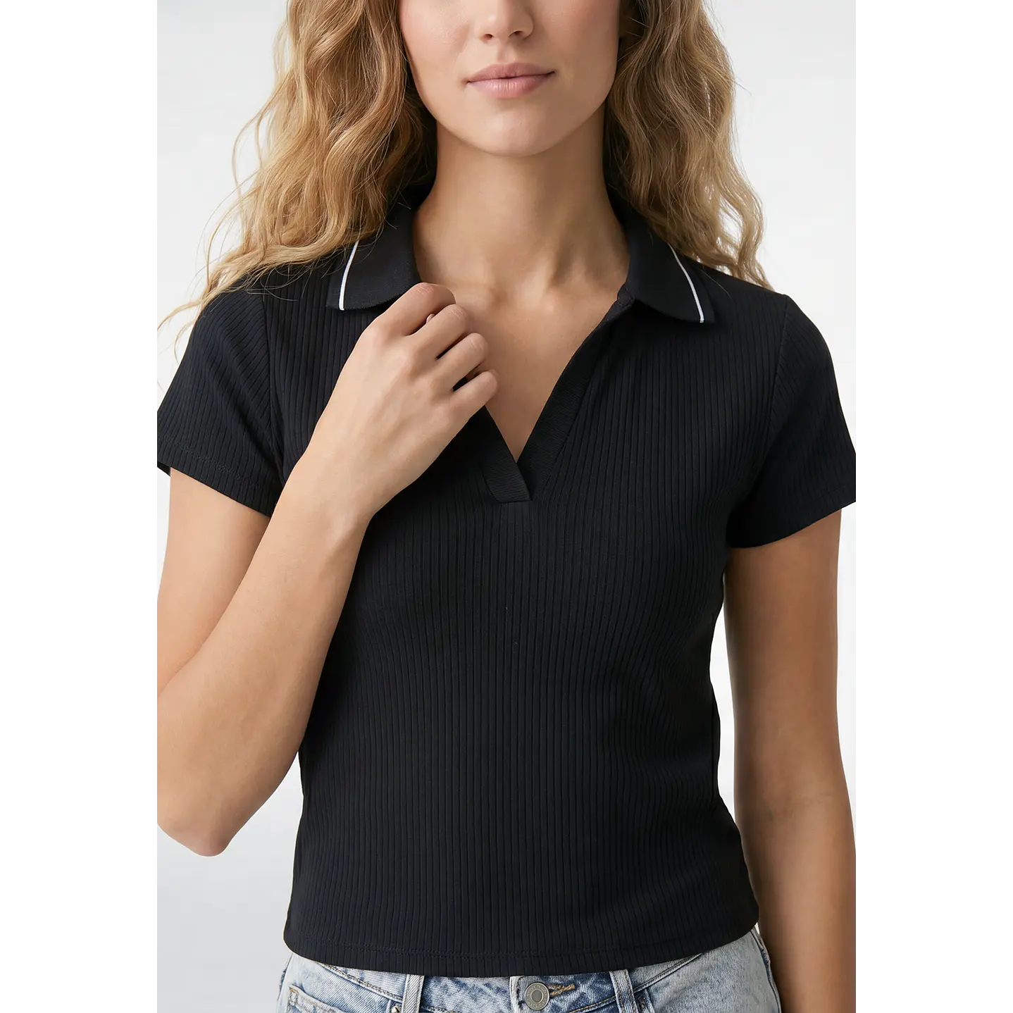 Polera Polo Mujer Negro 2