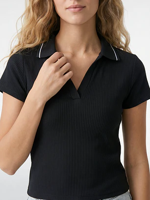 Polera Polo Mujer Negro
