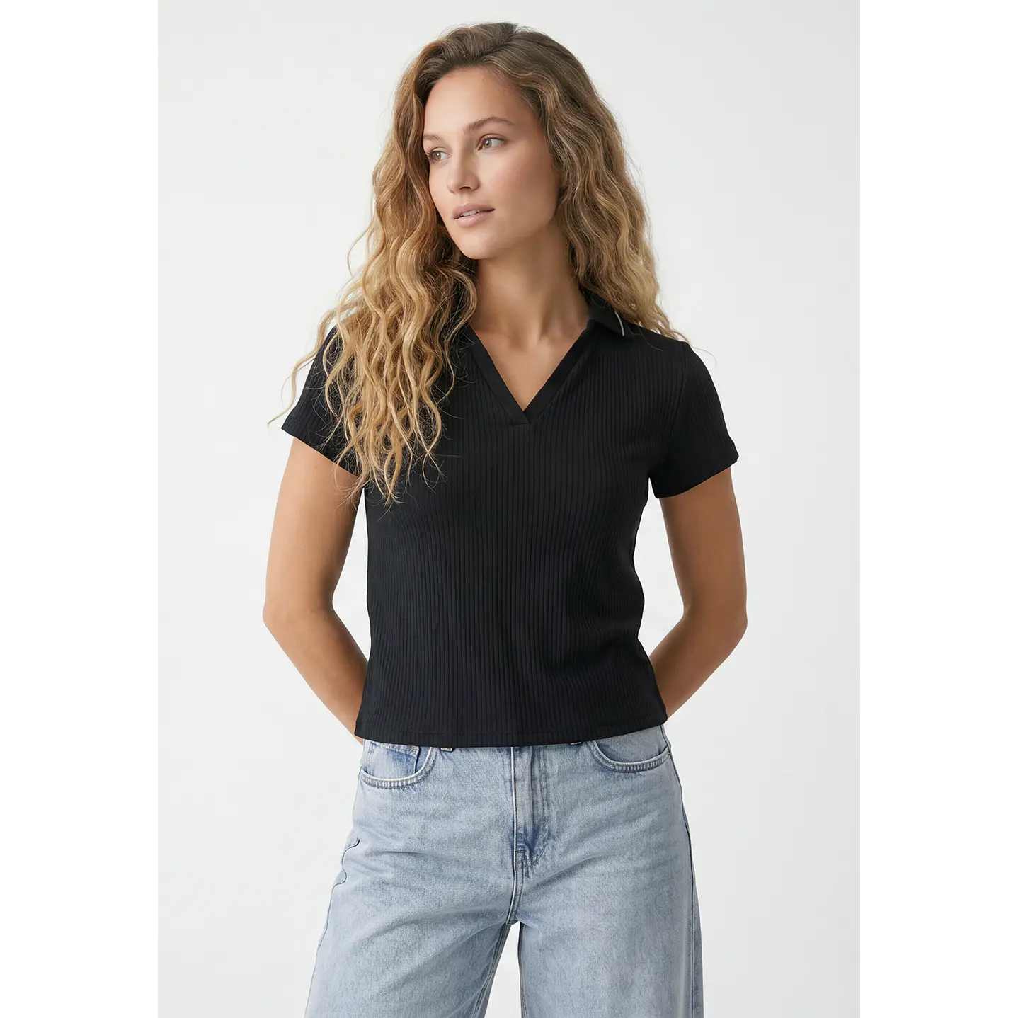 Polera Polo Mujer Negro 1