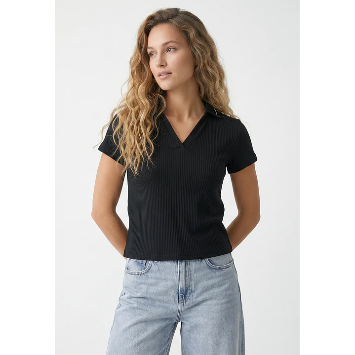 Polera Polo Mujer Negro 1