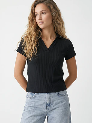 Polera Polo Mujer Negro