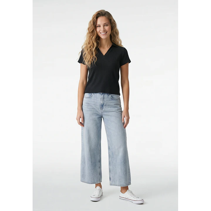 Polera Polo Mujer Negro 4