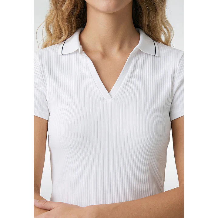 Polera Polo Mujer Blanco 2