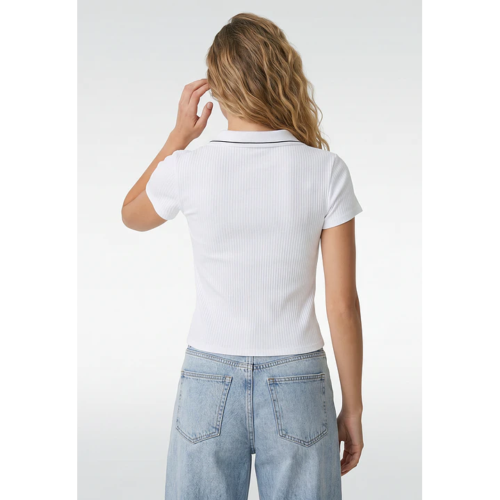 Polera Polo Mujer Blanco 3