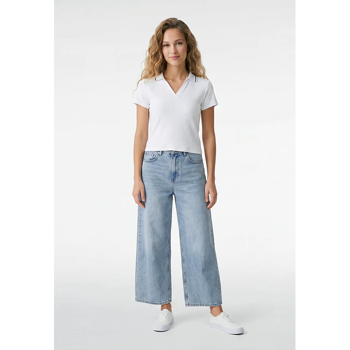 Polera Polo Mujer Blanco 4