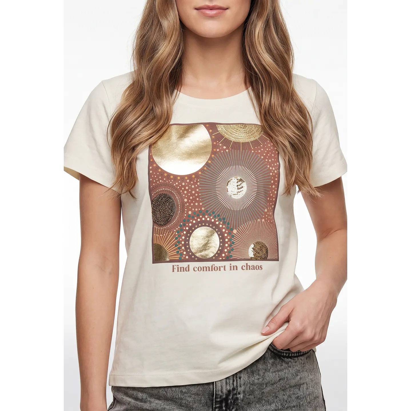 Polera Estampado Mujer Crudo 2