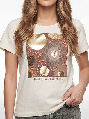 Polera Estampado Mujer Crudo