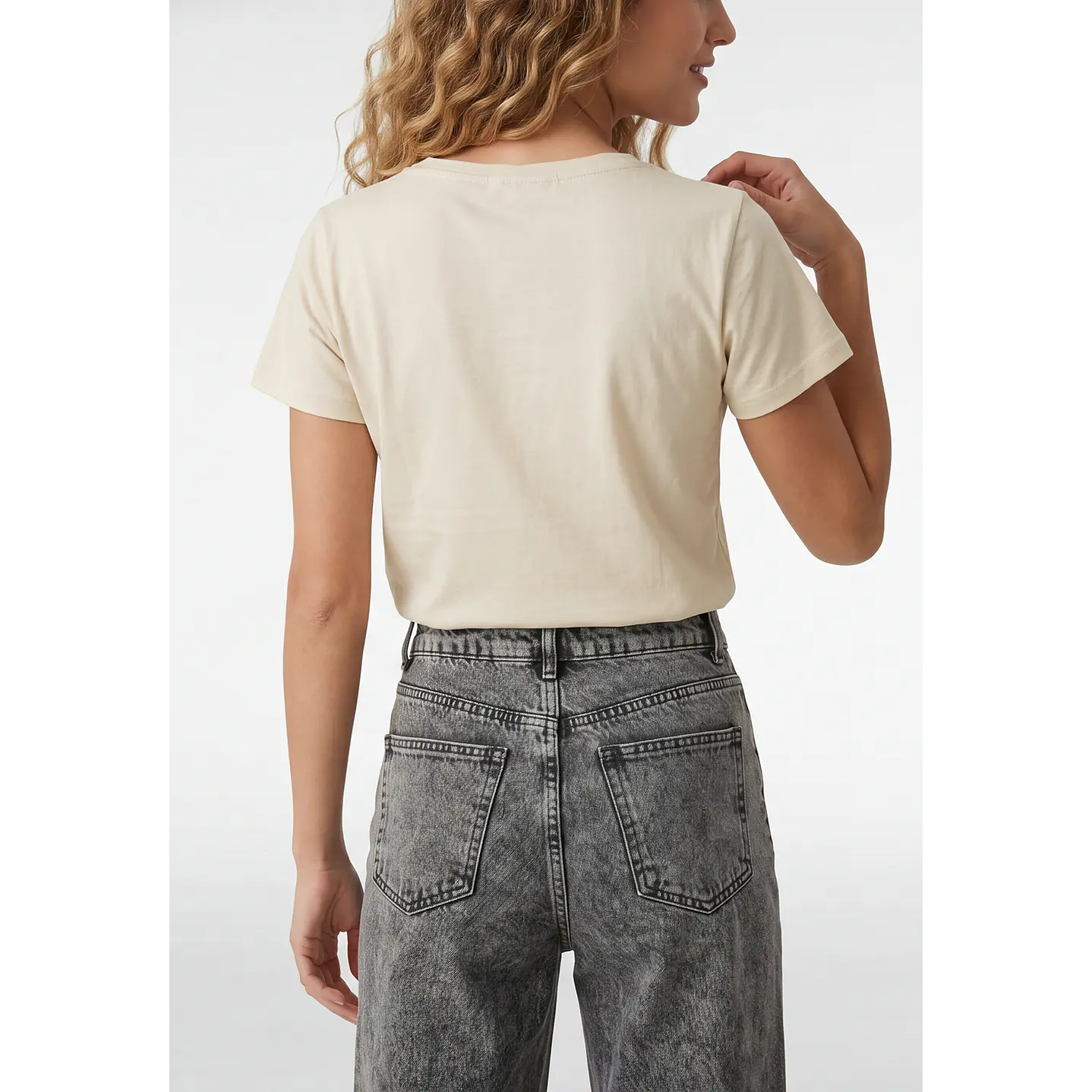 Polera Estampado Mujer Beige 3