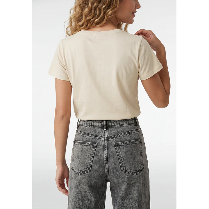 Polera Estampado Mujer Beige 3
