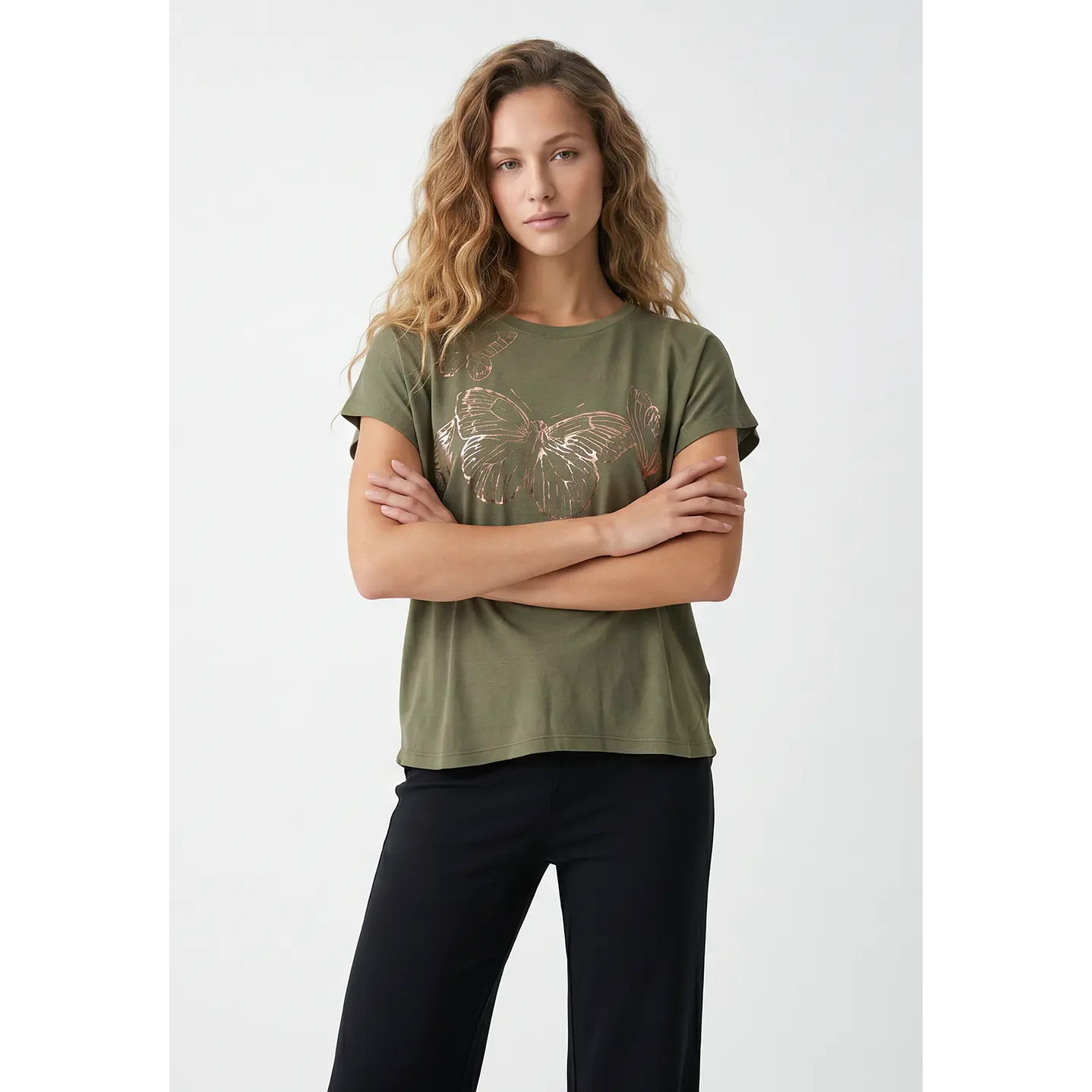 Polera Mariposa Mujer Verde 1