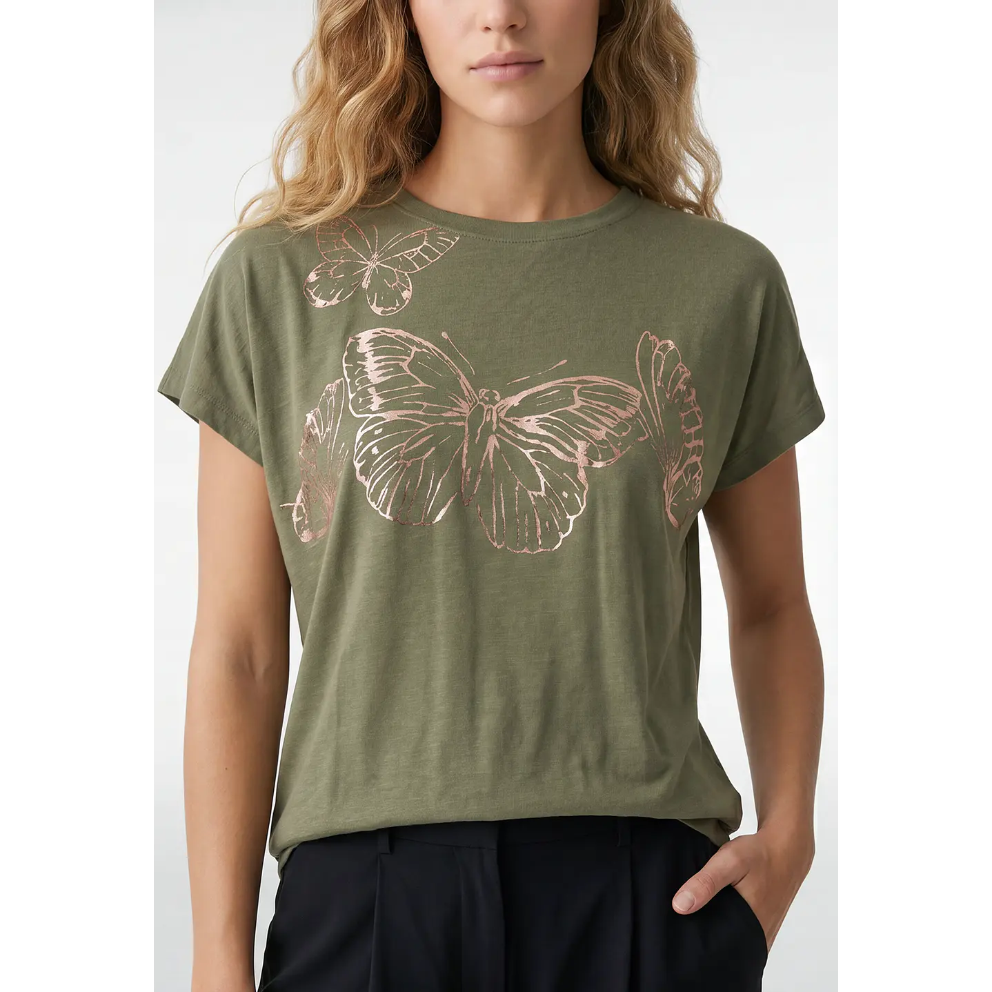Polera Mariposa Mujer Verde 2
