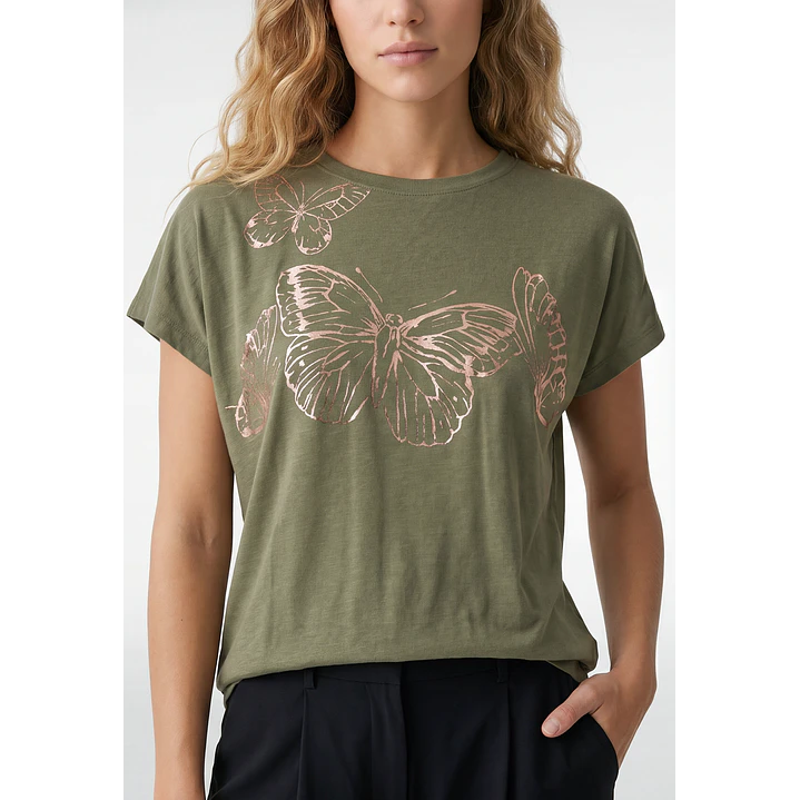 Polera Mariposa Mujer Verde 2