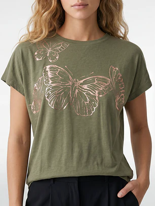 Polera Mariposa Mujer Verde