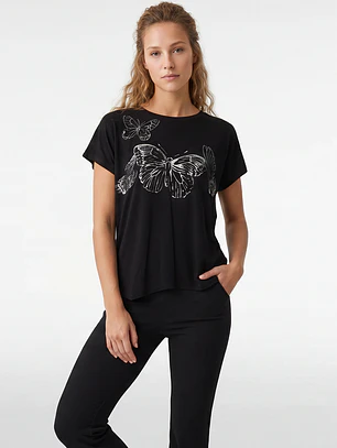 Polera Mariposa Mujer Negro