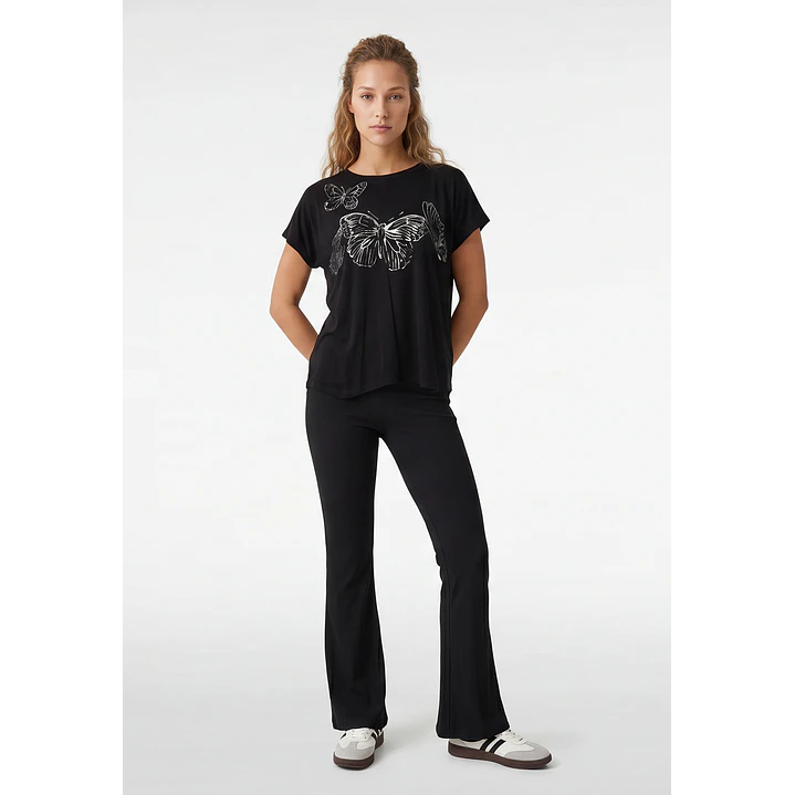 Polera Mariposa Mujer Negro 4