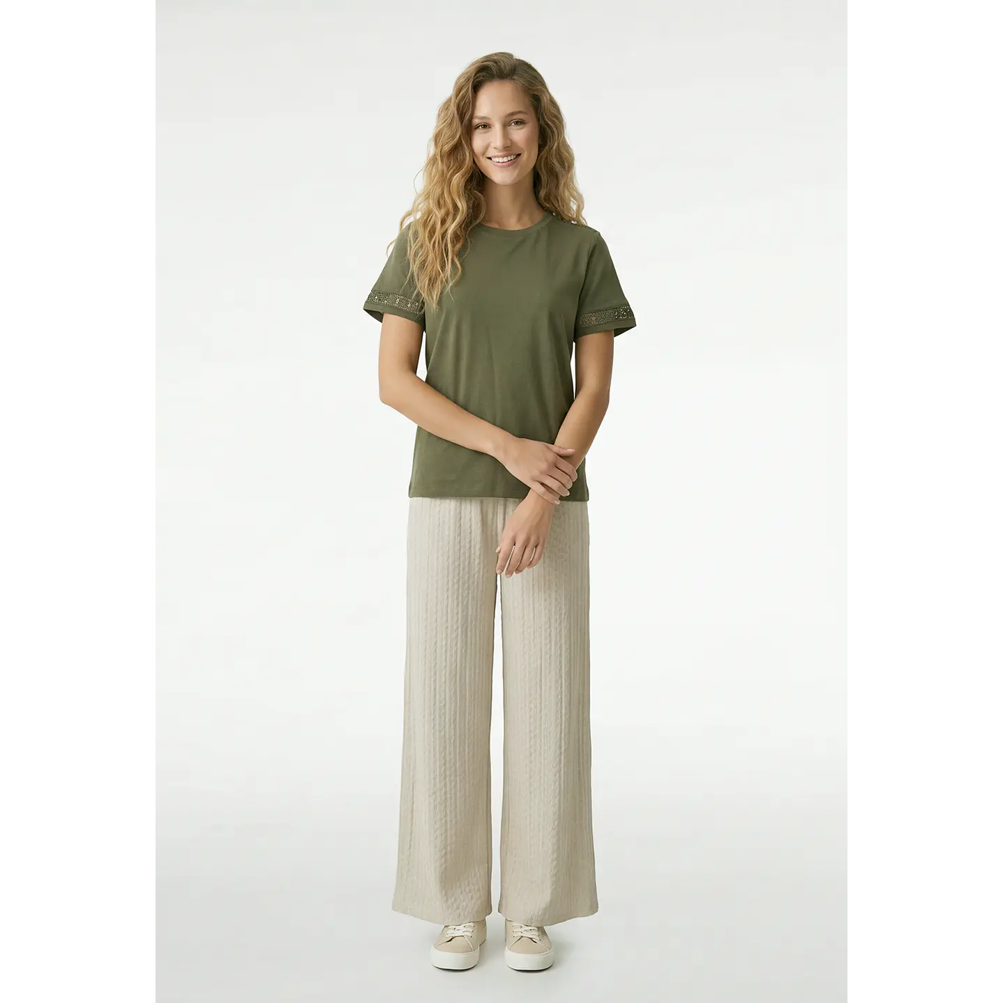 Polera Aplicación Mujer Verde 4
