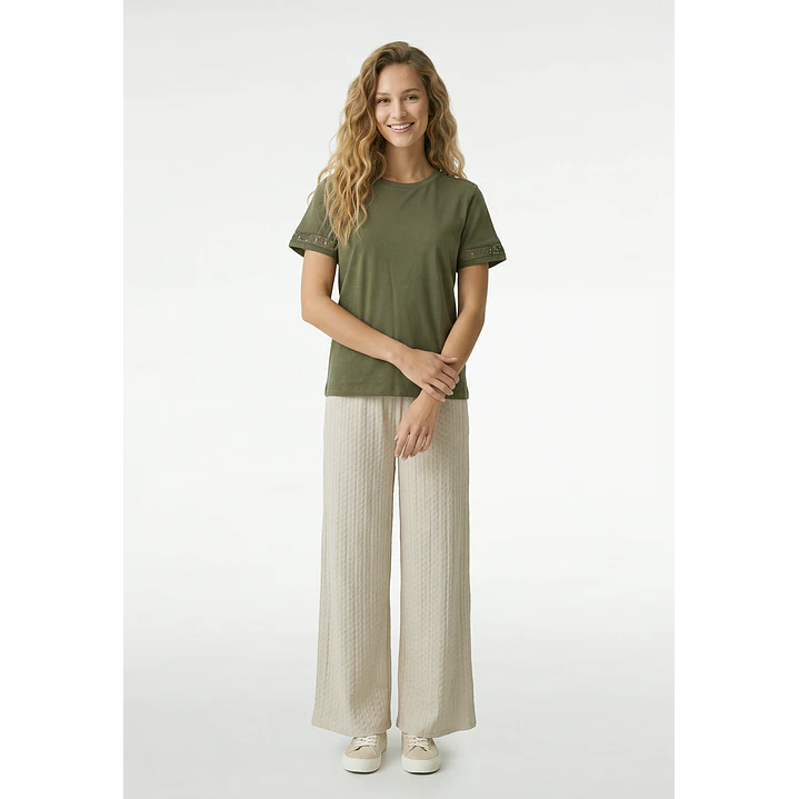 Polera Aplicación Mujer Verde 4