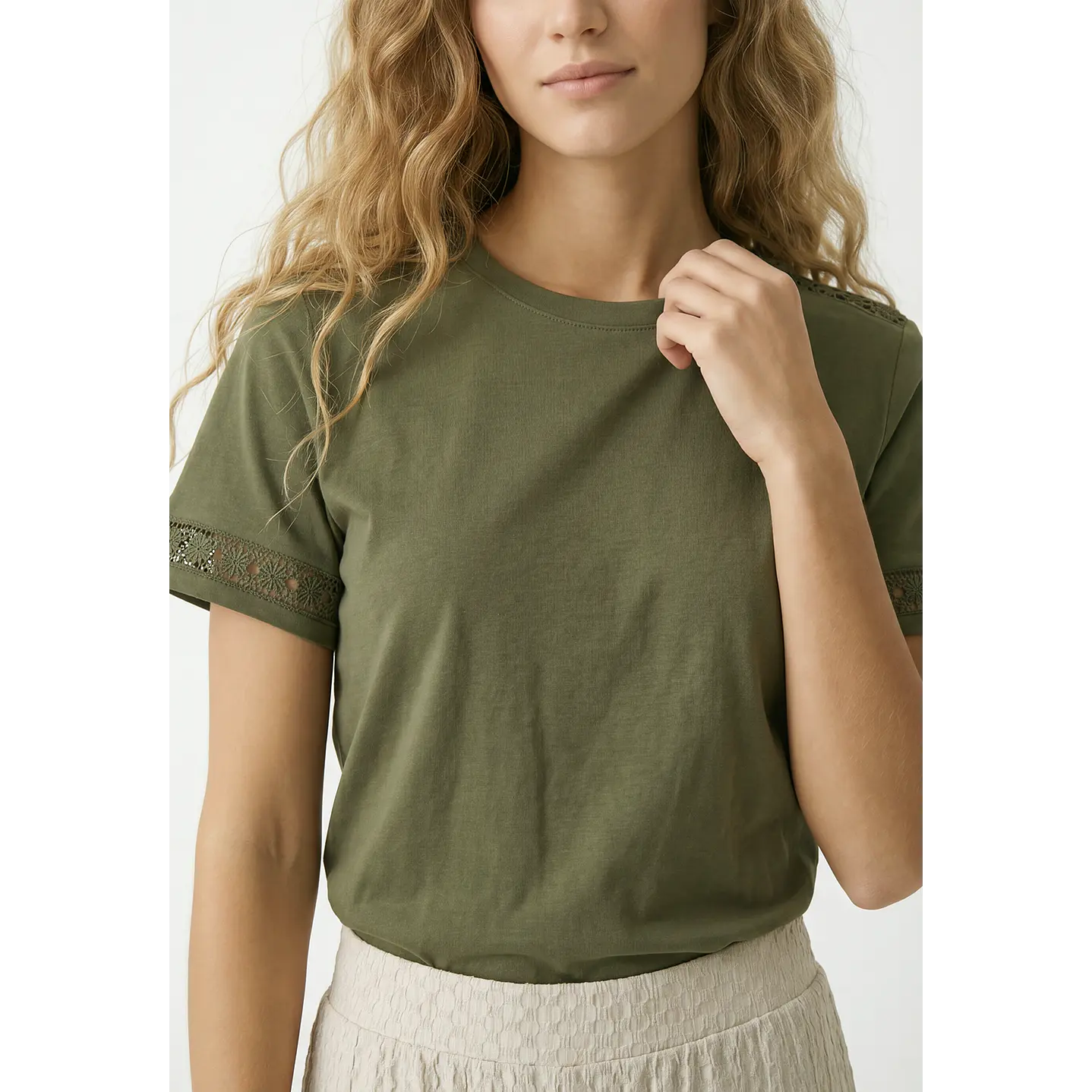 Polera Aplicación Mujer Verde 2