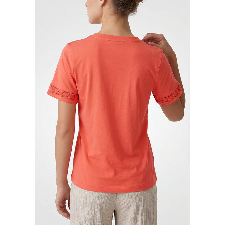Polera Aplicación Mujer Coral 3