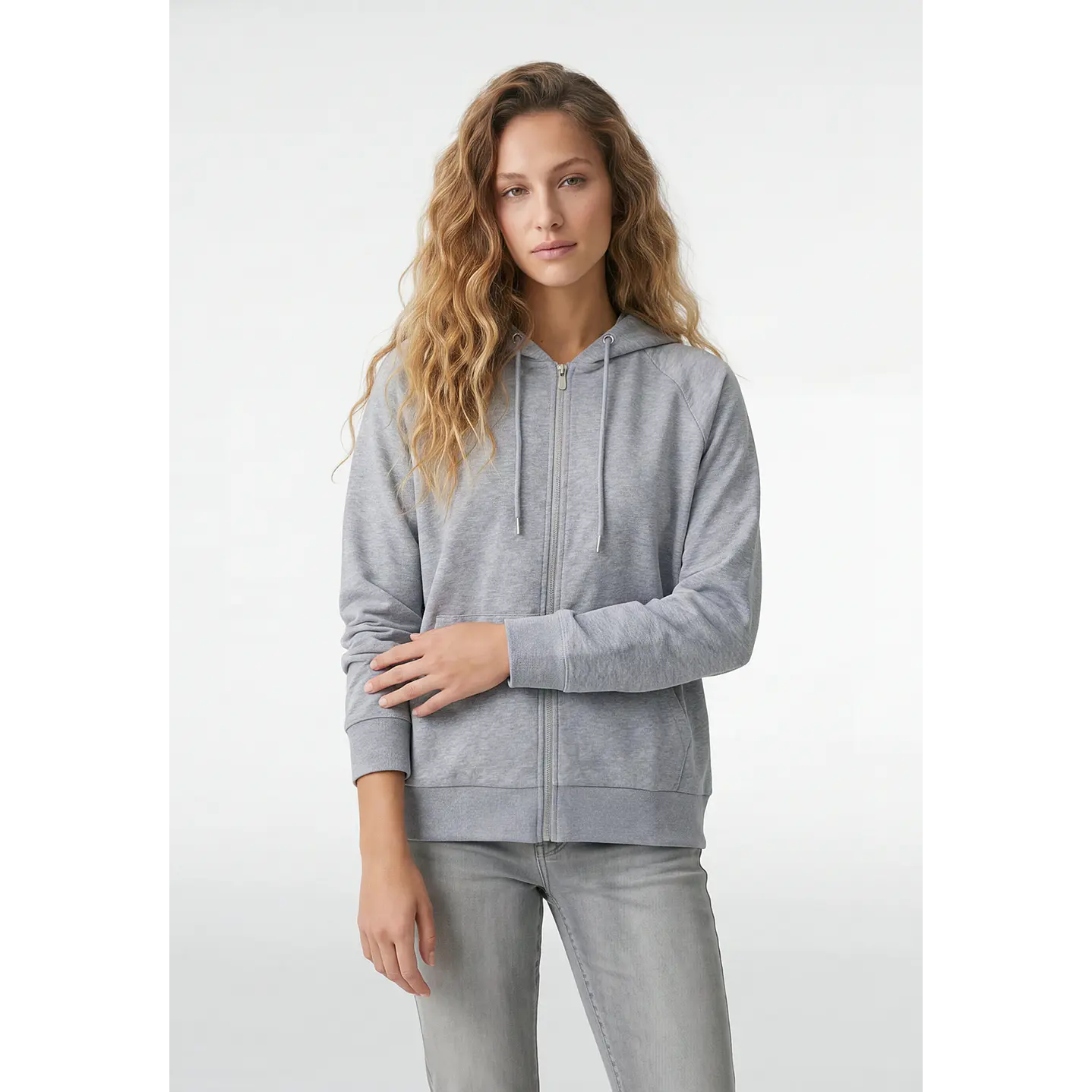Polerón Liso Mujer Gris 1