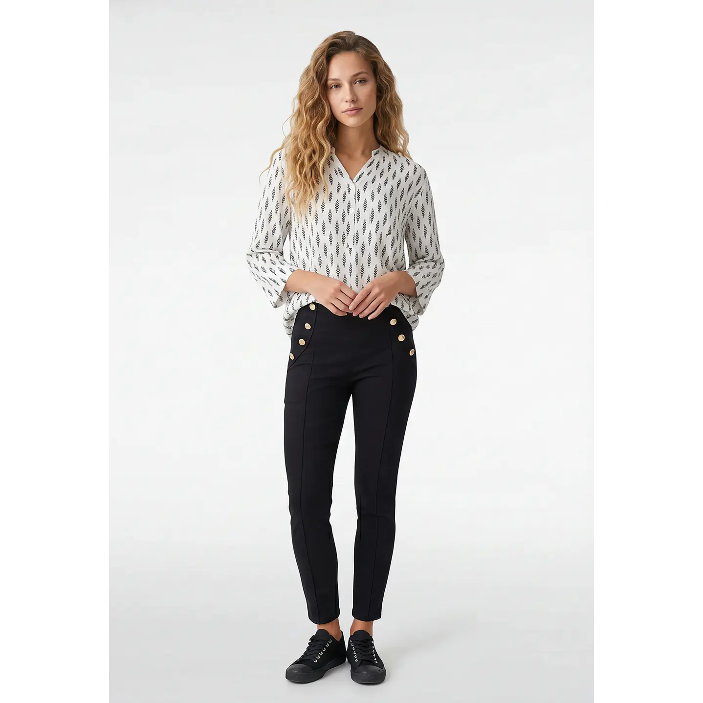 Blusa Chic Mujer Manga 3/4 Crudo 4