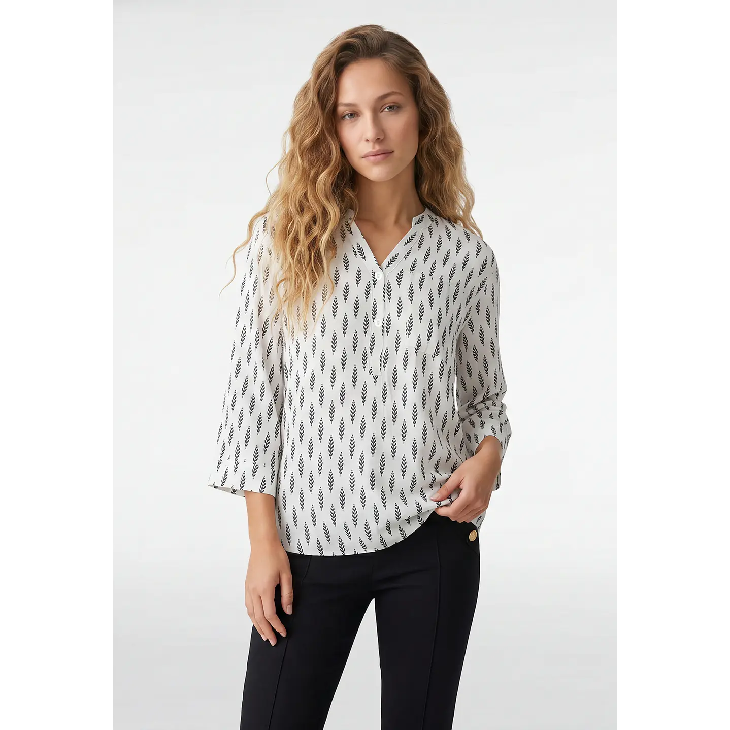 Blusa Chic Mujer Manga 3/4 Crudo 1