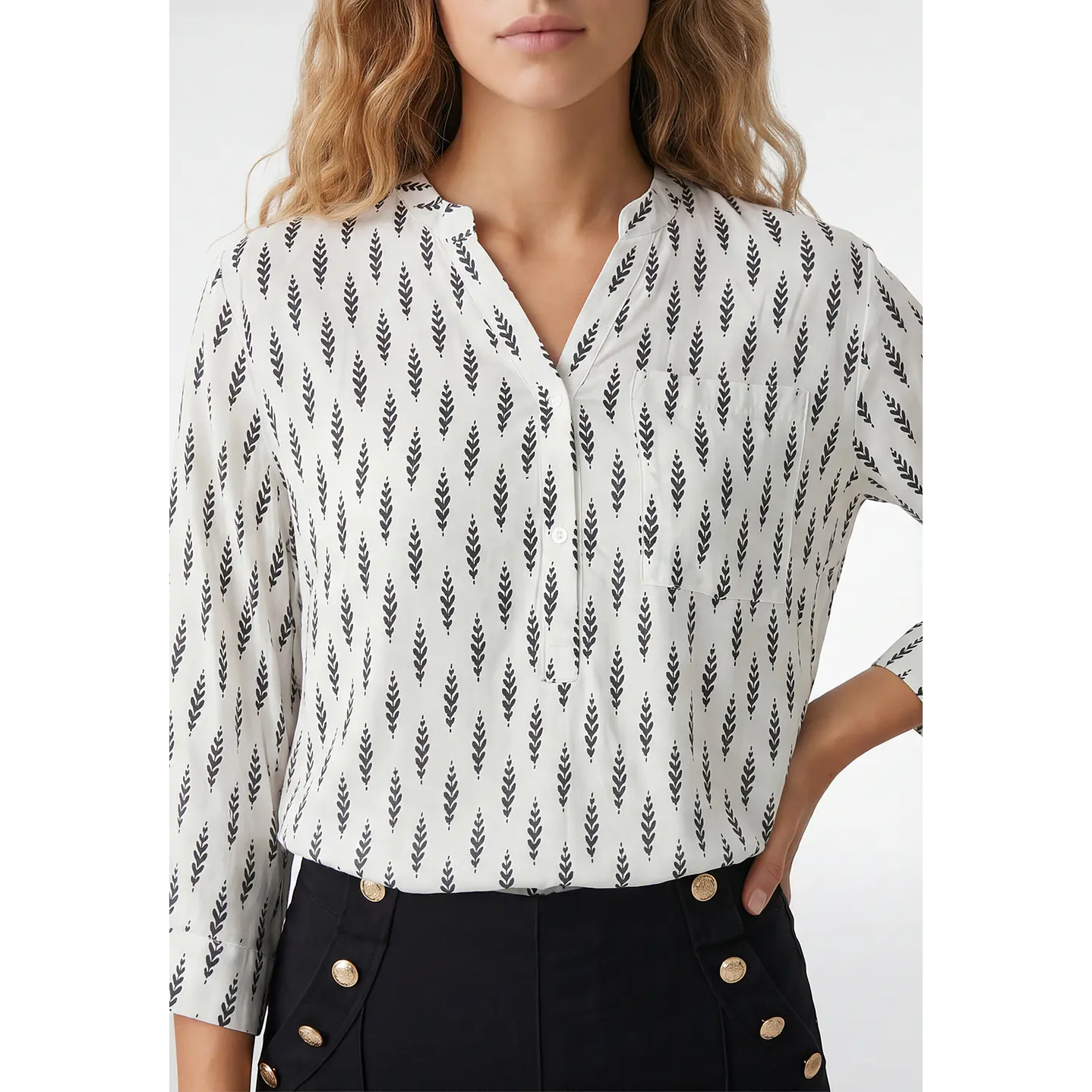 Blusa Chic Mujer Manga 3/4 Crudo 2