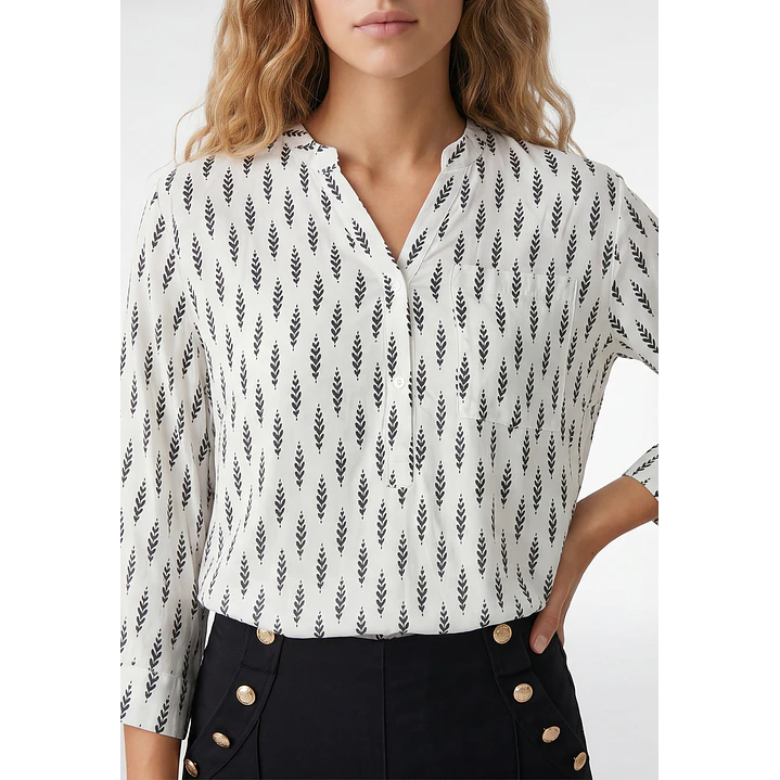 Blusa Chic Mujer Manga 3/4 Crudo 2