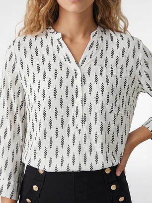 Blusa Chic Mujer Manga 3/4 Crudo