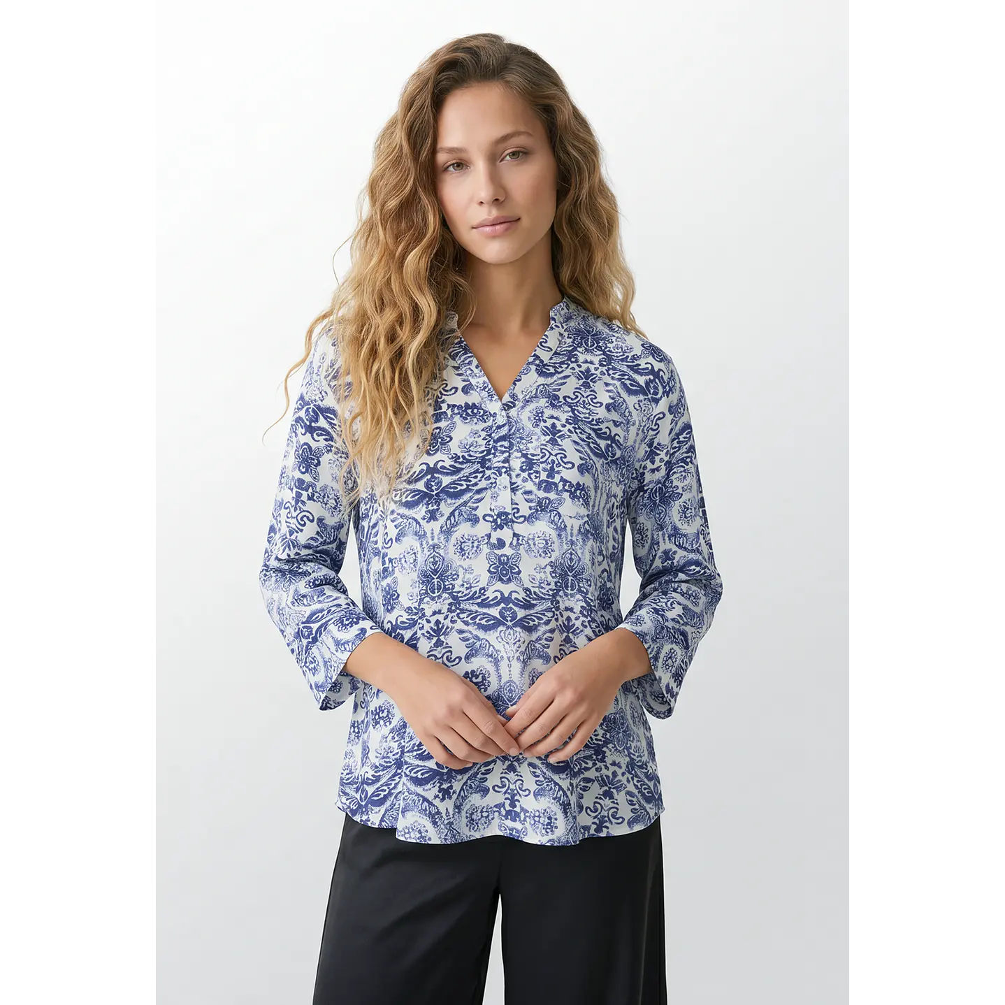 Blusa Chic Mujer Manga 3/4 Blanco 1