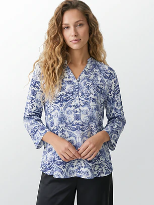 Blusa Chic Mujer Manga 3/4 Blanco