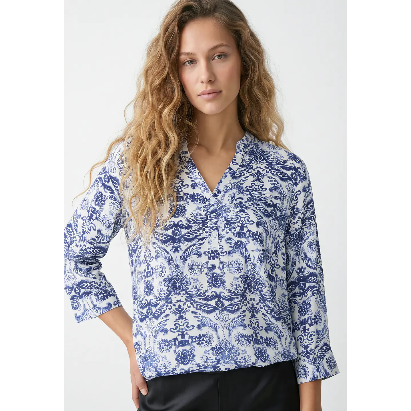 Blusa Chic Mujer Manga 3/4 Blanco 2