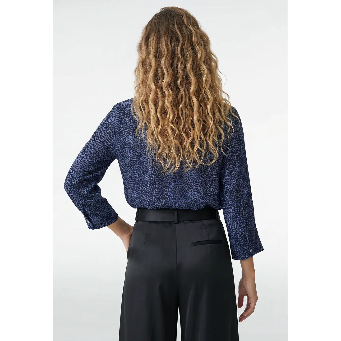 Blusa Chic Mujer Manga 3/4 Azul 2