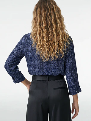 Blusa Chic Mujer Manga 3/4 Azul